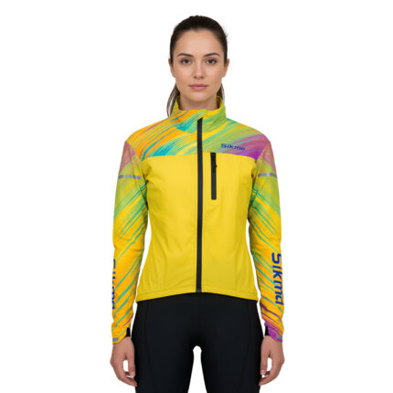 Women’s Girls Yellow Cycling Hooded Jacket | Waterproof Windproof Bike Riding Coat for Outdoor Sports & Casual Wear