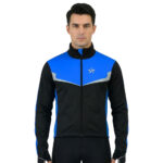 Sikma Men’s Blue Windproof Cycling Softshell Jacket – Thermal Fleece Lined Winter Coat