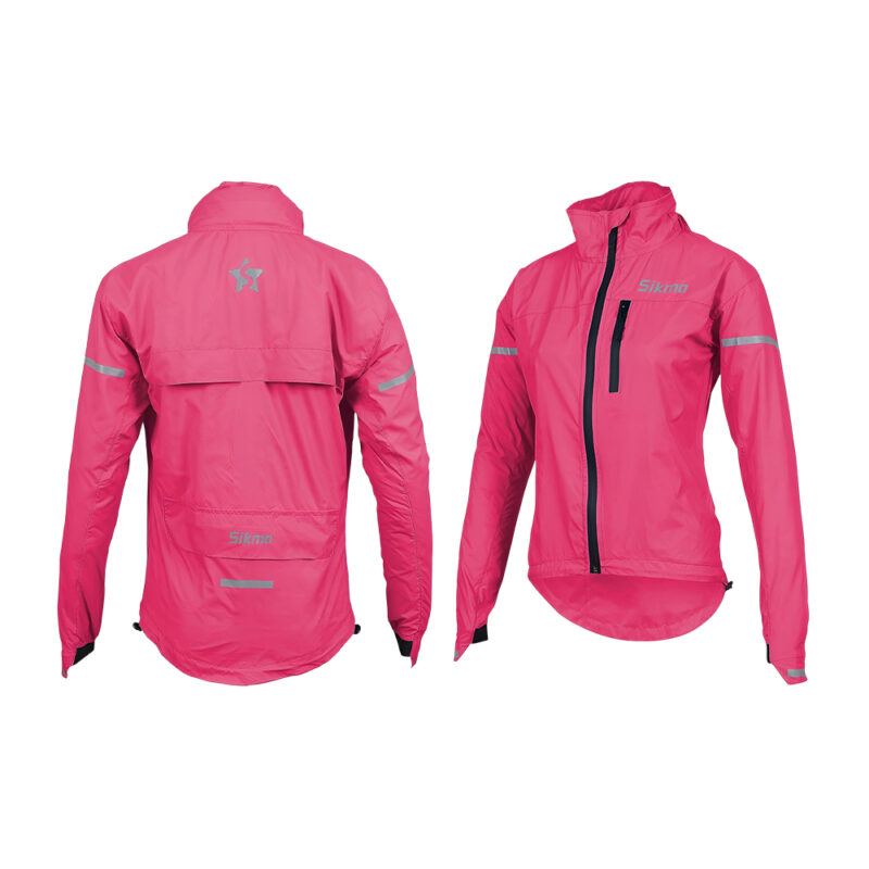 Women’s Pink Waterproof Cycling Jacket with Hood | Lightweight Rain Coat for Outdoor Biking, Running & Sports