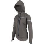 Women’s Gray Waterproof Cycling Jacket with Hood