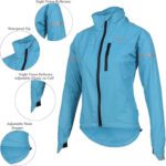 Women’s Sky Blue Waterproof Cycling Jacket with Hood