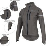 Women’s Gray Waterproof Cycling Jacket with Hood