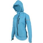 Women’s Sky Blue Waterproof Cycling Jacket with Hood