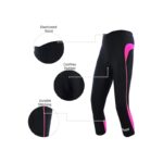 Women’s 3/4 Padded Cycling Shorts | Cool Max Anti-Bacterial Leggings for Gym, Run & Biking