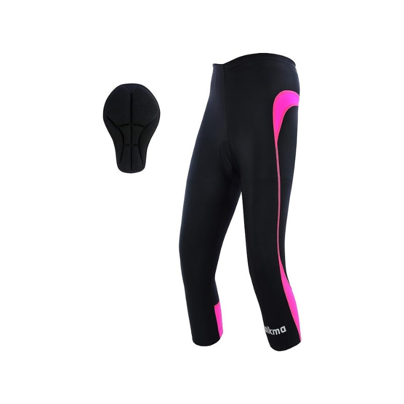 Women’s 3/4 Padded Cycling Shorts | Cool Max Anti-Bacterial Leggings for Gym, Run & Biking