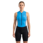 Sikma Women’s Sleeveless Blue Triathlon Cycling Skinsuit | One-Piece Aero Performance Speedsuit