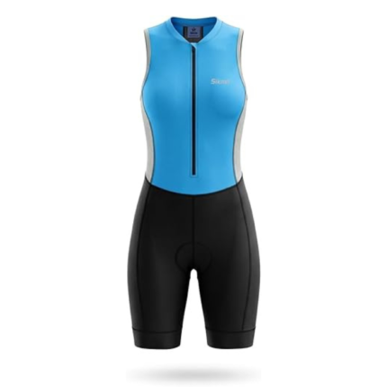 Women’s Blue Triathlon Cycling Skinsuit Front View