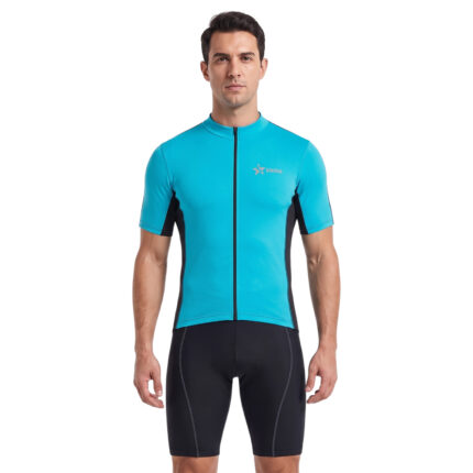 Sikma Men’s Blue Short Sleeve Cycling Jersey | Breathable Bicycle Sportswear Shirt