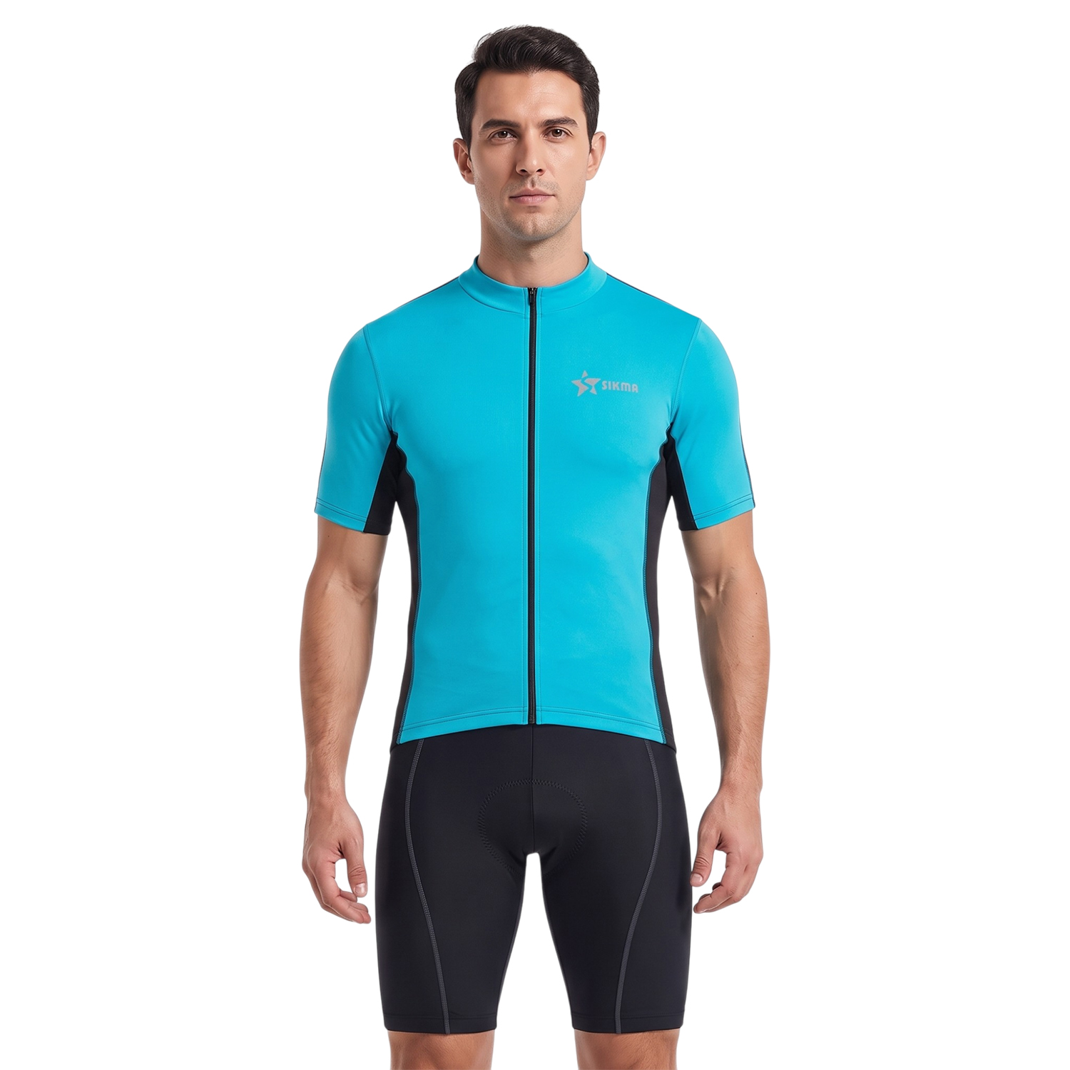 Sikma Men’s Blue Short Sleeve Cycling Jersey | Breathable Bicycle Sportswear Shirt Sikma Men’s Blue Short Sleeve Cycling Jersey | Breathable Bicycle Sportswear Shirt