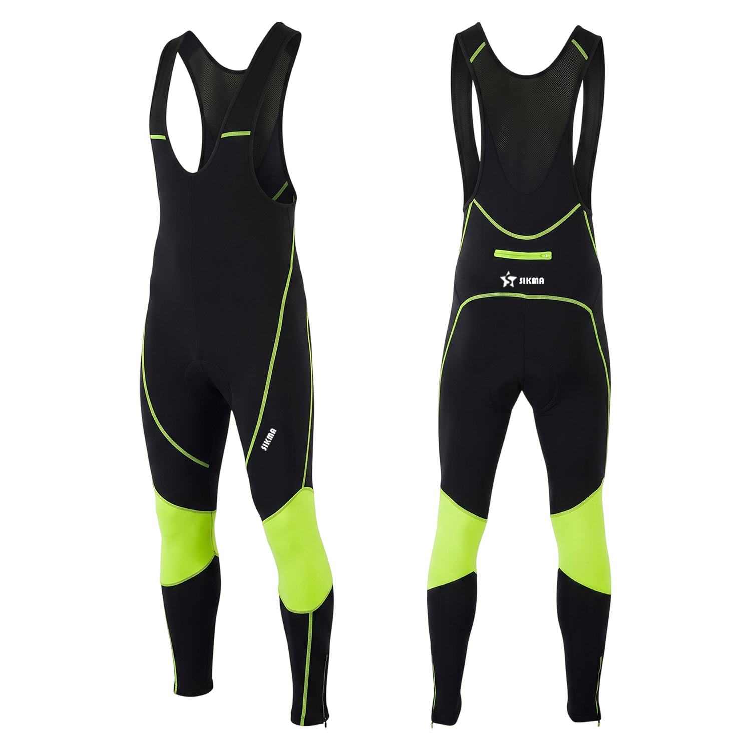 Sikma Men’s Yellow Thermal Cycling Bib Tights | 3D Padded Leggings Sikma Men’s Yellow Thermal Cycling Bib Tights | 3D Padded Leggings