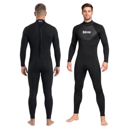 Sikma Men’s Black 3mm Neoprene Wetsuit | Full Body Diving Surfing Suit