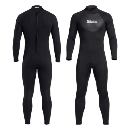 Sikma Men’s Black 3mm Neoprene Wetsuit | Full Body Diving Surfing Suit