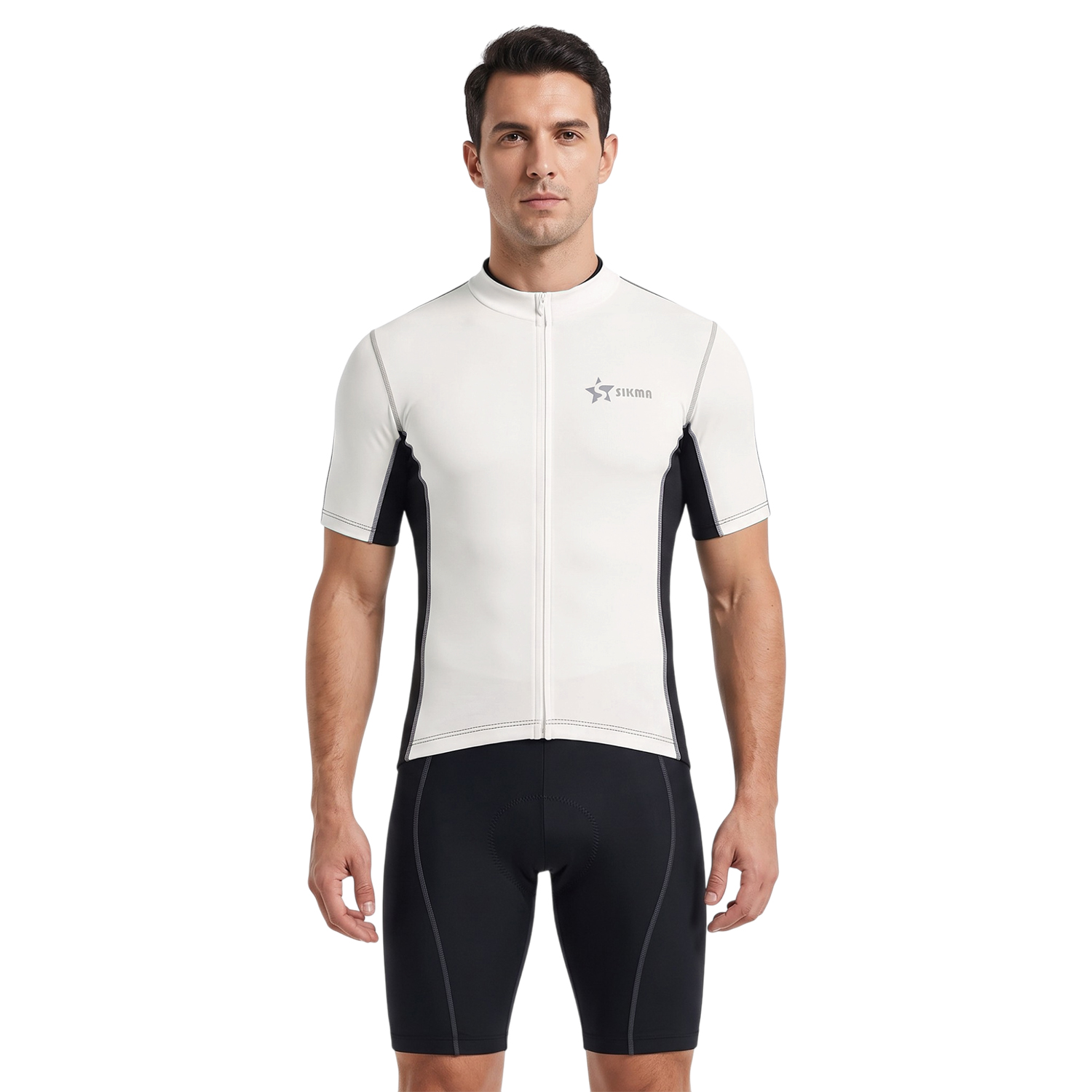 Sikma Men’s White Short Sleeve Cycling Jersey | Breathable Bicycle Sportswear Shirt Sikma Men’s White Short Sleeve Cycling Jersey | Breathable Bicycle Sportswear Shirt