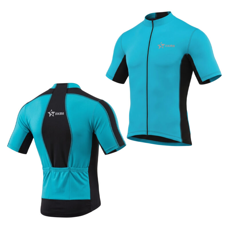 Sikma Men’s Blue Short Sleeve Cycling Jersey | Breathable Bicycle Sportswear Shirt