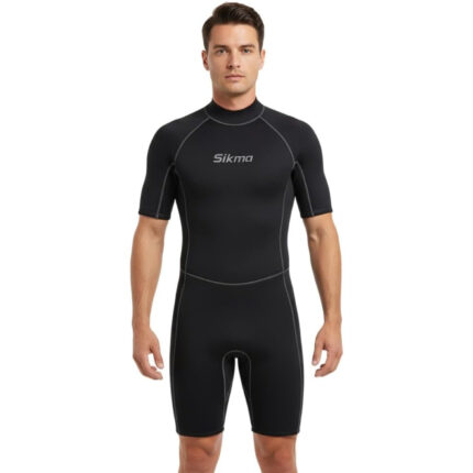 Sikma Men’s 3mm Neoprene Short Sleeve Wetsuit – Surfing & Diving Suit