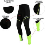Sikma Men’s Winter Cycling Tights | High-Vis Yellow Thermal 3D Coolmax Padded Biking Trousers